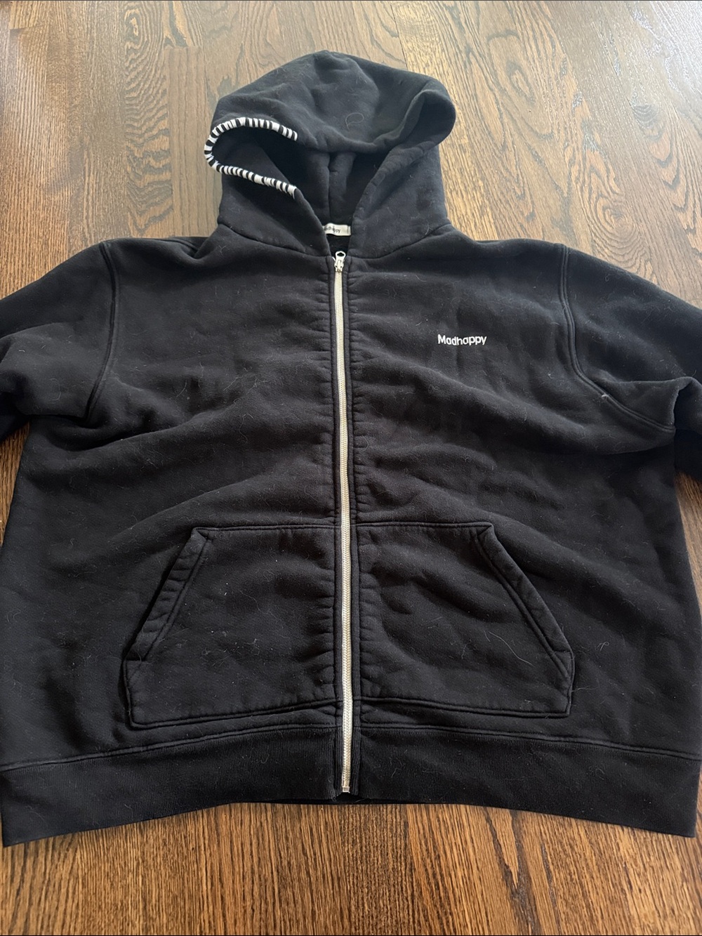 Madhappy Hoodie Zip Up Black Size XXL